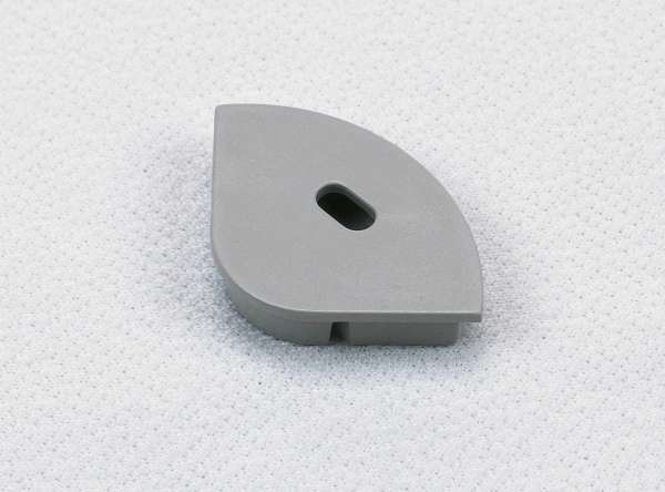 P3 Endkappe, gerundet, hellgrau für LED Alu-Eckprofil mit Loch / Endstück LED-Leiste (Art.-Nr. 106401)