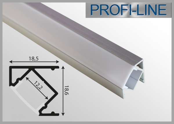 LED Alu-Profil 1m Aluprofil / LED-Profil Winkelprofil LAP-111 für LED-Strips inkl. Abdeckung Opal, Eckprofil