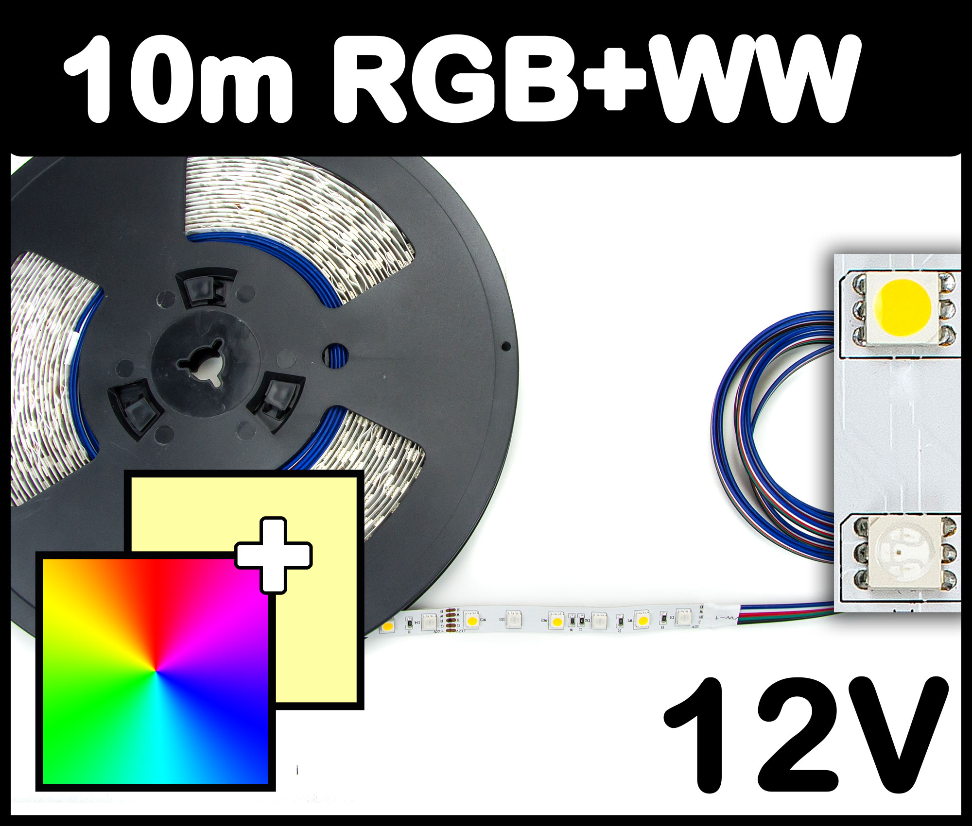 RGB+CCT 6-adriges Kabel für 12V oder 24V RGB+CCT LED-Streifen