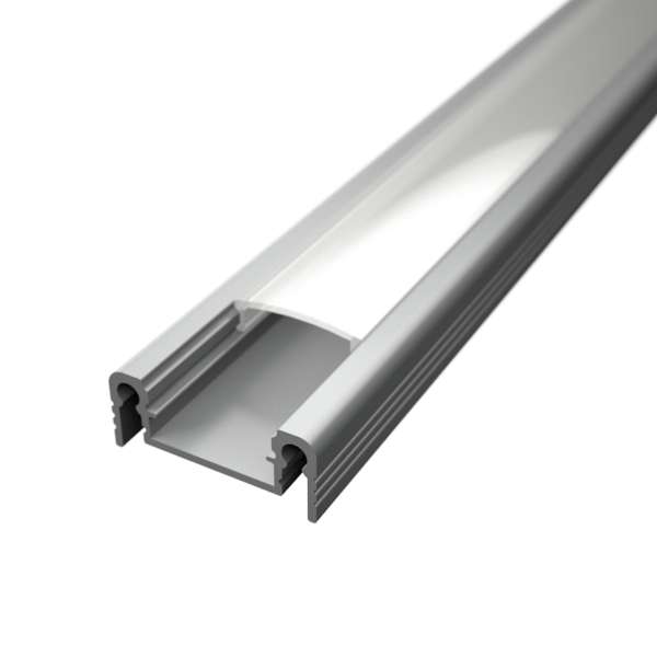 P12 LED Alu-Profil 2m Aluprofil / LED-Profil Aufbauvariante breit & flach OHNE Abdeckung für LED-Strips