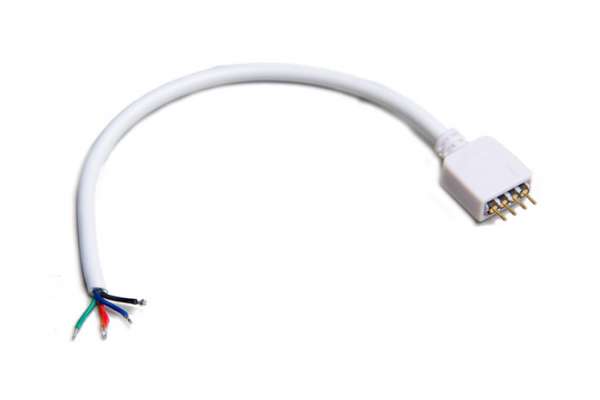RGB-LED Stecker zum Löten weiß 4-polig Controller Kabel Verbinder