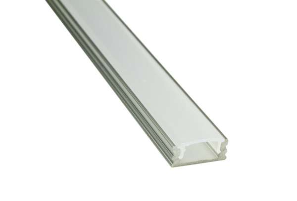 Aftertech Aluminium Einbauprofil Für LED Streifen - 2 Meter Mit Weißer Abdeckung, 22x6 Mm