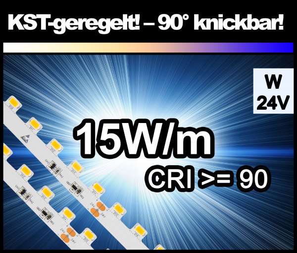 1m Superhell KST-90° kaltweiß mit 1600 lm/m bei 15W/m 24V LED Strips SMD 5630 Strip HP Konstantstrom