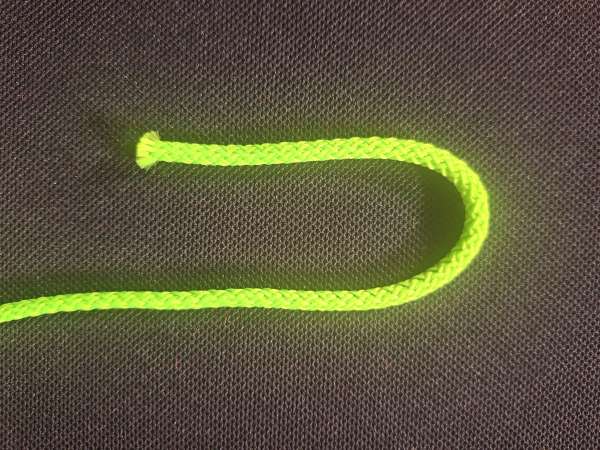 1m UV-Leuchtschnur Neon-GRÜN (Meterware), UV-aktive Deko Kordel 5mm Polyesterschnur