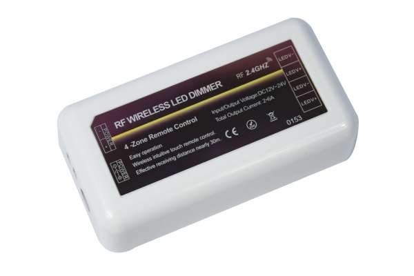 1-Kanal / 4-Zonen Funk-Empfänger DC 12/24V, 12A, 2,4 GHz für Funk-Fernbedienung (107760, 107768)