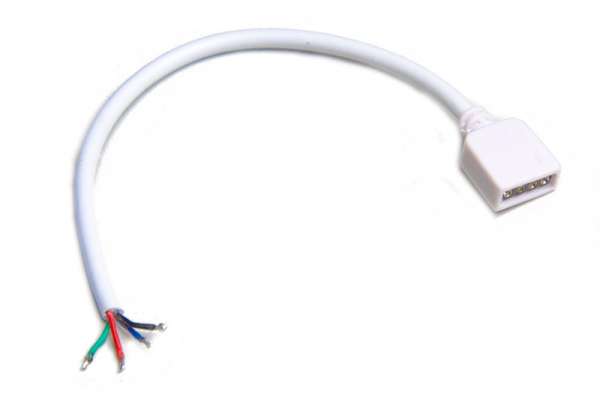 RGB-LED Buchse zum Löten weiß 4-polig Controller Kabel Verbinder
