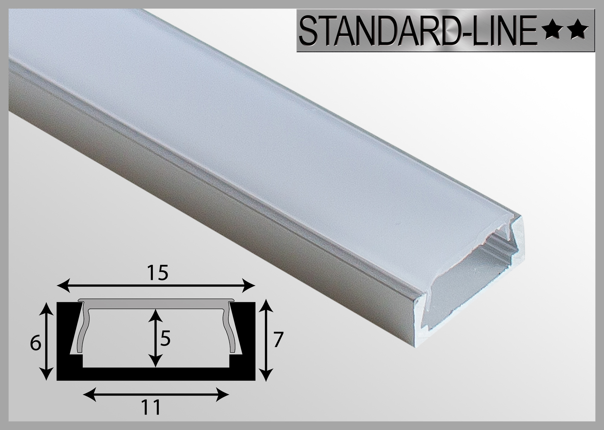 Alu Profil für LED KABI Satiniert Streifen Lichtleiste Aluminium