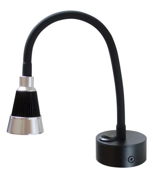 LED-Schwanenhalsleuchte 3W Stableuchte Bettlicht inkl. Trafo, schwarz