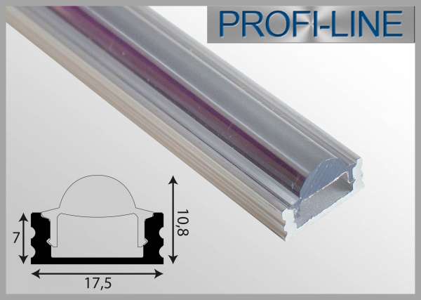 LED Alu-Profil 2m Alu-LED-Linsenprofil Aufbauvariante flach LLP-461 zur Lichtbündelung von LED-Strip