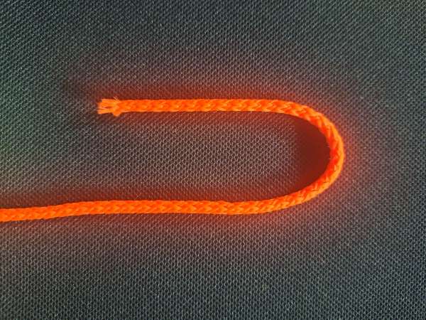 1m UV-Leuchtschnur Neon-ROT (Meterware), UV-aktive Deko Kordel 5mm Polyesterschnur