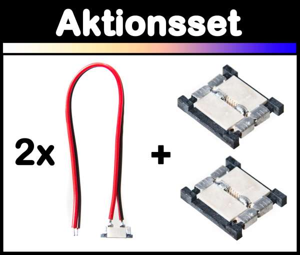 Aktionsset: Adapter und Verlängerungsset für 1-Kanal LED-Strips mit 8mm Breite