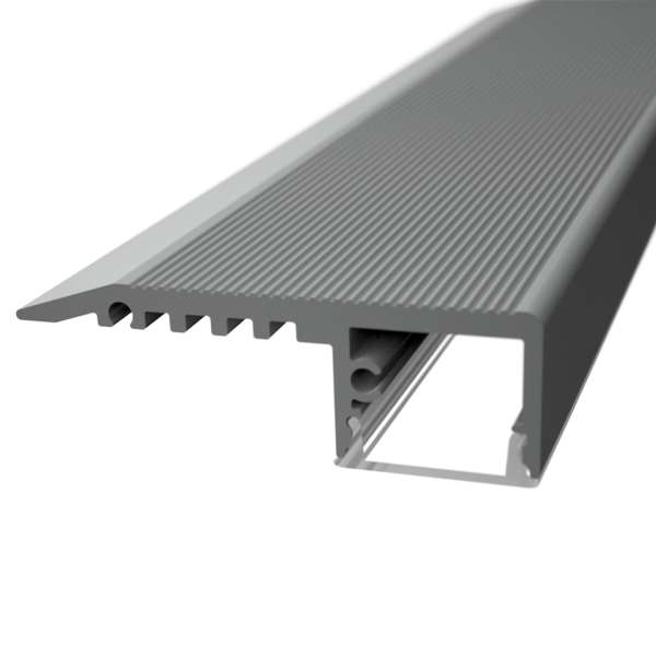 P13 LED Alu-Profil 2m Treppenstufenprofil silber, 47 x 14 mm, für LED-Strips bis 14mm, Beleuchtung
