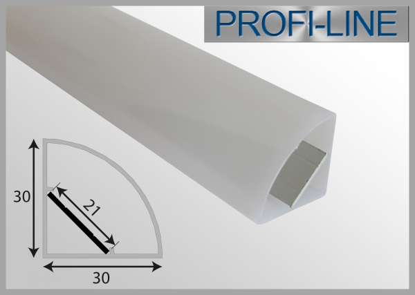 Outdoor LED-Profil 2m 90° WINKEL IP65 Eckprofil OLP-311 für LED-Strips bis 18mm Breite