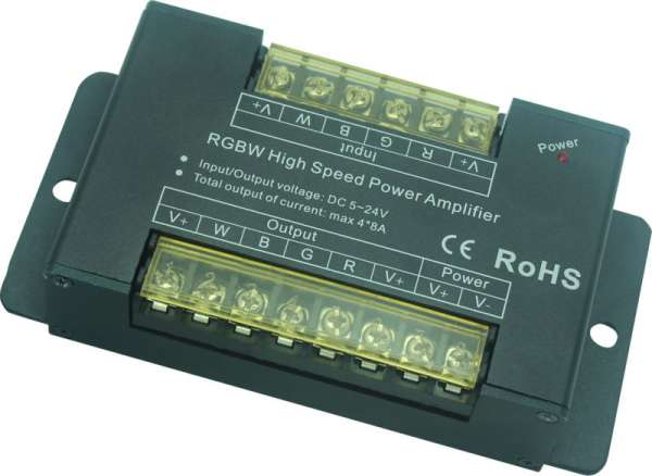 RGB+WW Verstärker für 12V/24V LED-Strips Amplifier 4x8A Repeater RGB+WW Aufholverstärker