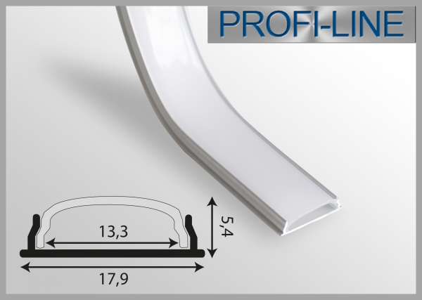 10 cm MUSTER LED Alu-Profil 2m Alu-LED-Kurvenprofil biegsame Aufbauvariante LKP-18 für LED-Strips bis 12mm