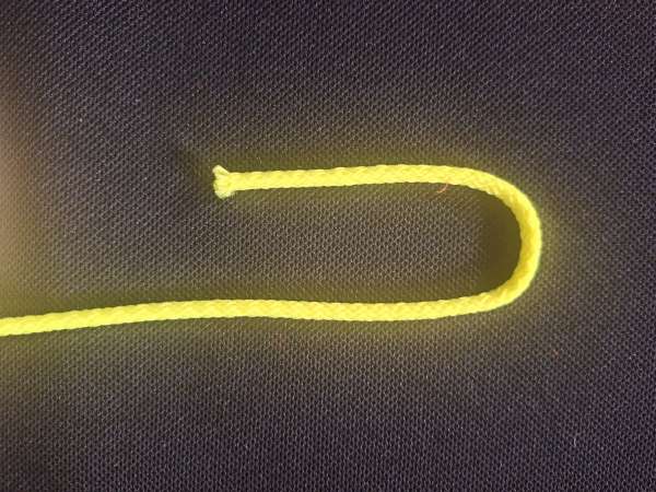 1m UV-Leuchtschnur Neon-GELB (Meterware), UV-aktive Deko Kordel 5mm Polyesterschnur