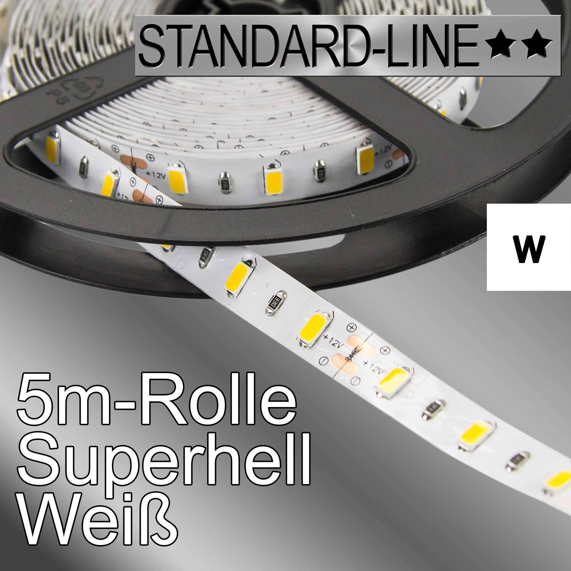5m High-Power 12V LED-Strip SL-5730 weiß mit 12W/m, Stripes Flexband  SL-5730w, Standard-Line LED-Strips, Einfarbige LED-Strips, LED-STRIPS