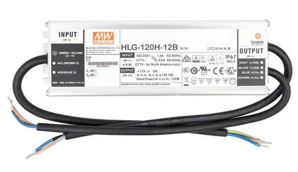 Mean Well HLG-120H-12B, dimmbares Netzteil 230V auf DC 12V/120W