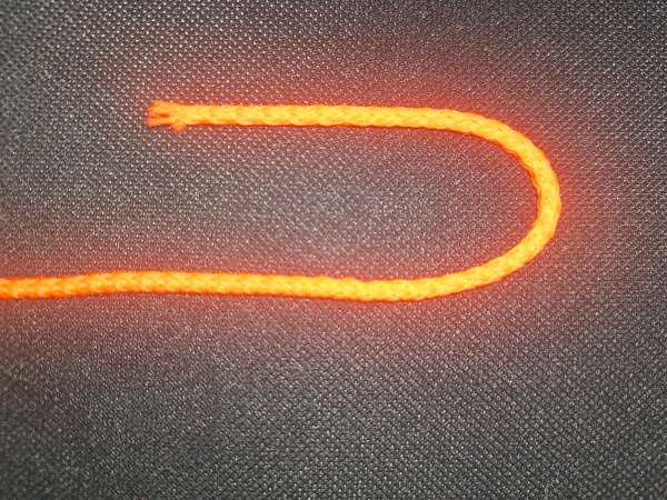 1m UV-Leuchtschnur Neon-ORANGE (Meterware), UV-aktive Deko Kordel 5mm Polyesterschnur