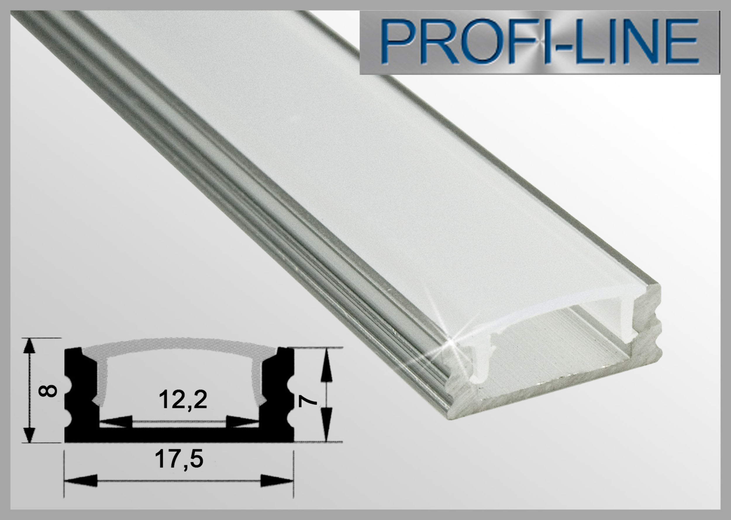 Abdeckung 2m OPAL für LED Alu-Profil / LED-Profil LAP-11, LAP-111